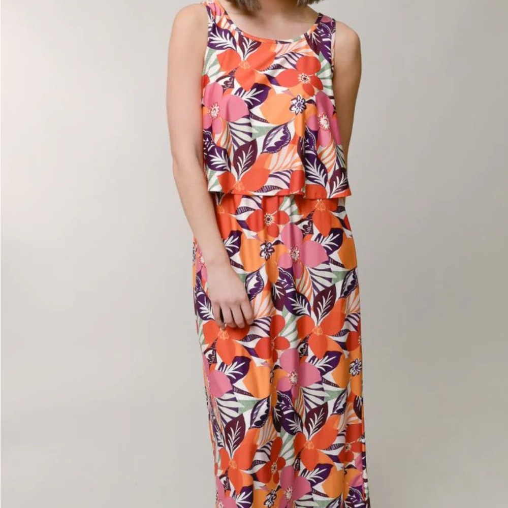 Floral Sleeveless Jumpsuit - Multicolor